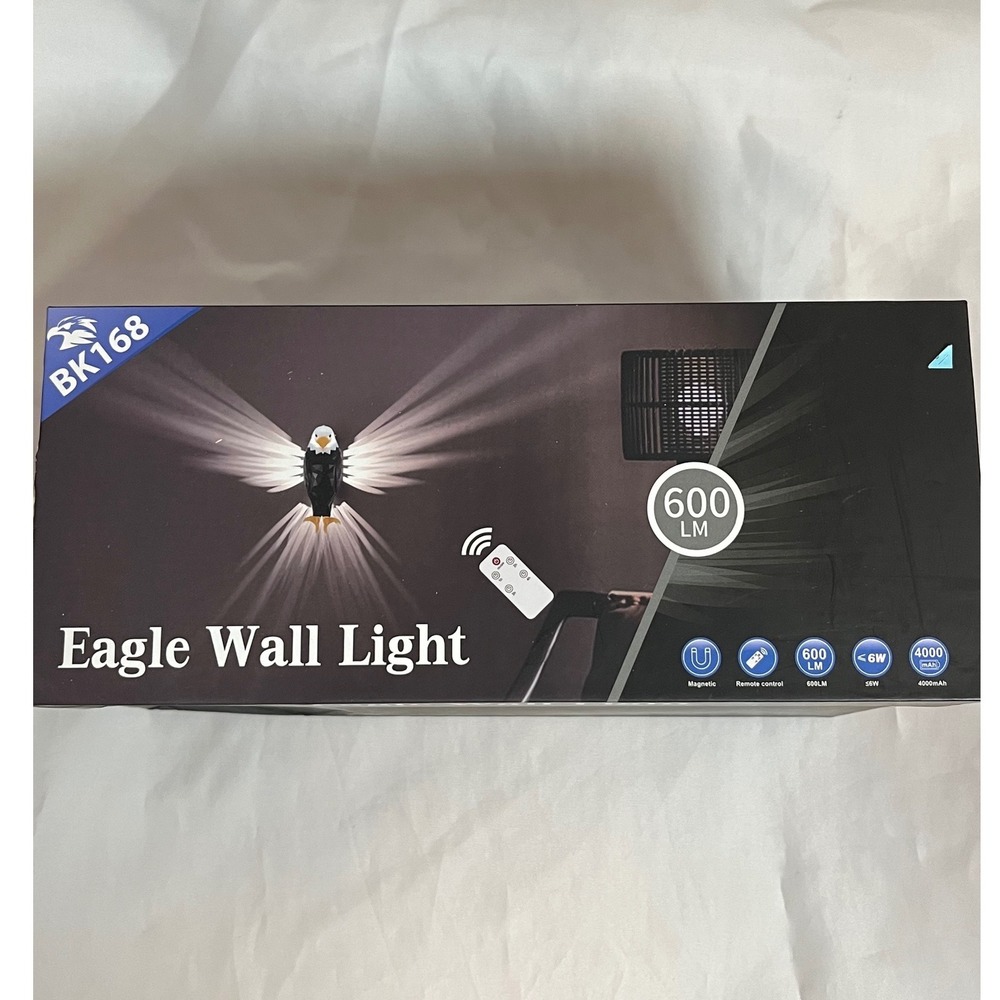 Bald Eagle Wall Light BK168 GeometricLED Rechargeable Remote Control 600LM Black